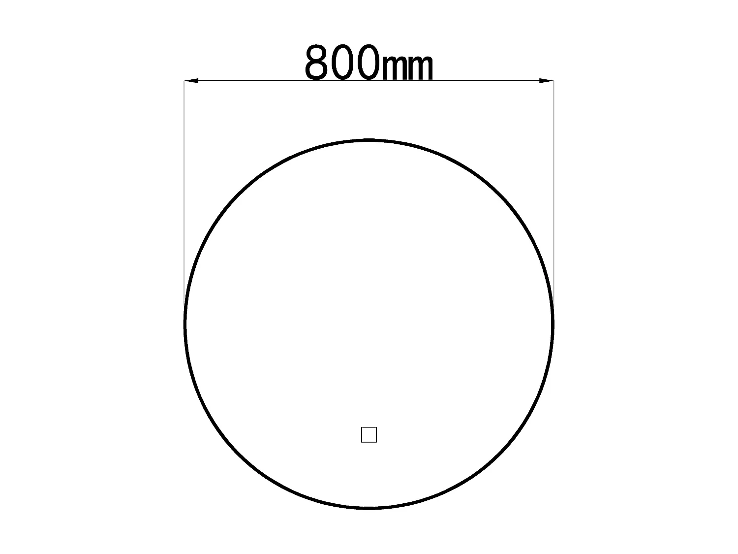 LuxuryBain- Miroir de salle de bain LED 80x80cm avec cardre en aluminium noir LB-338080-80-80