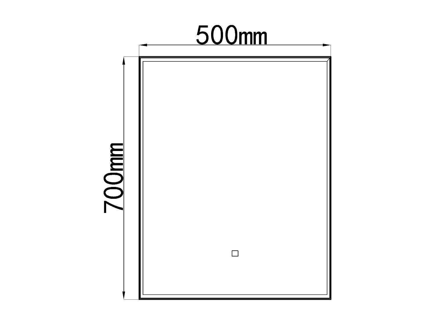 LuxuryBain- Miroir de salle de bain LED avec cadre en aluminium noir - 50x70cm LB-126080