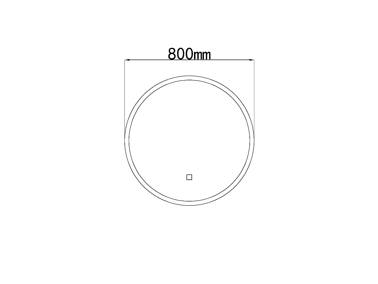 LuxuryBain LED Badkamerspiegel 80x80cm Rond met Dimbare Verlichting en Touch Schakelaar
