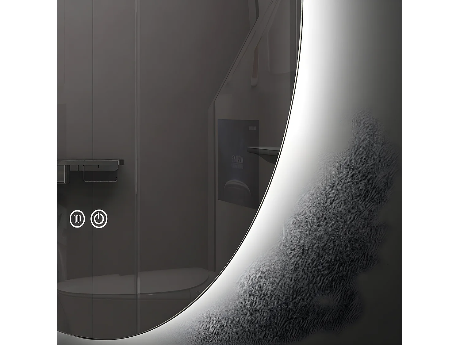 LuxuryBain- Miroir de salle de bain LED 50x70cm ovale anti buée LB-316080