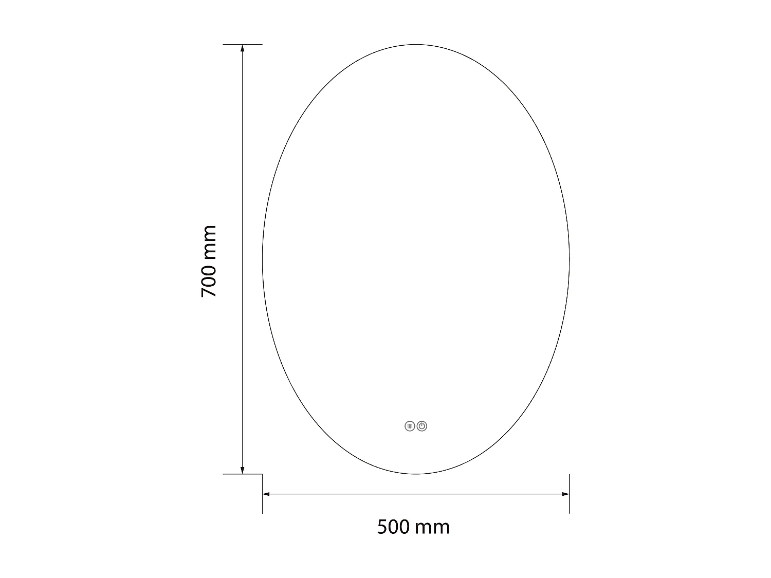 LuxuryBain- Miroir de salle de bain LED 50x70cm ovale anti buée LB-316080