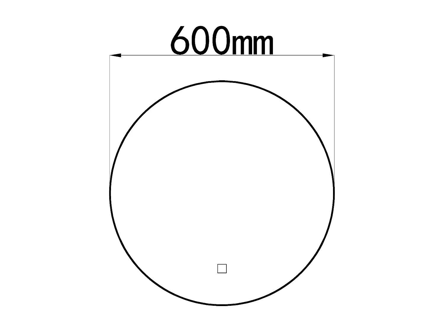 LuxuryBain- Miroir de salle de bain LED 60x60cm rond avec cadre en aluminium noir LB-338080-60-60