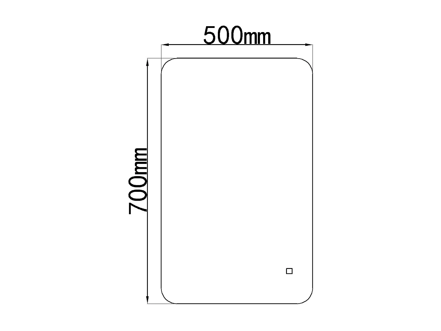 LuxuryBain- Miroir de salle de bain LED 50x70cm à luminosité variable- LB-85070-50-70