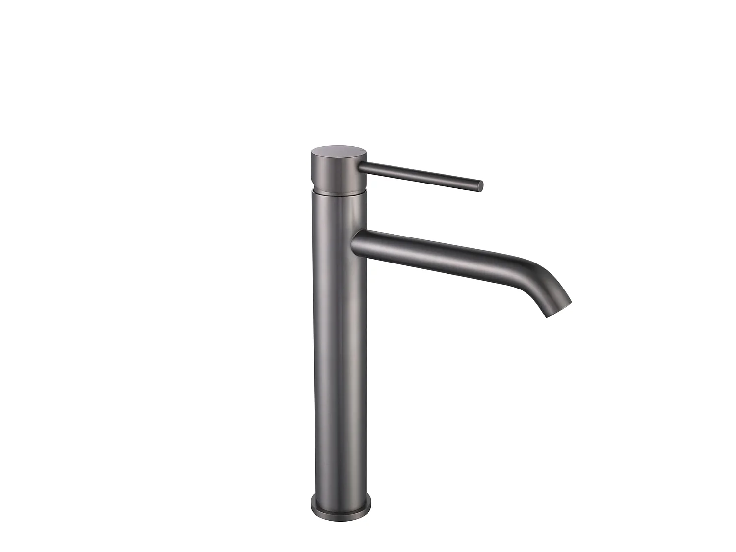 LuxuryBain- Grand Mitigeur, robinet de lavabo pour salle de bain réhaussé design et moderne (Gris brossé)