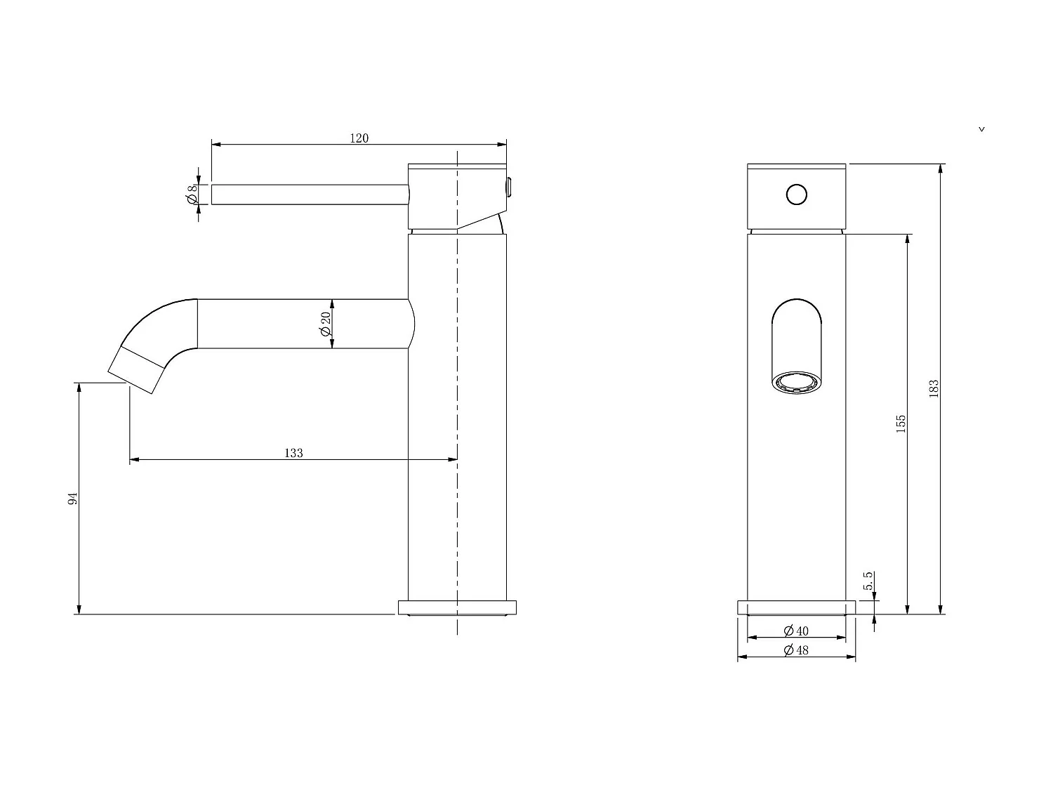 LuxuryBain- Mitigeur, robinet de lavabo pour salle de bain design et moderne (Gris brossé)