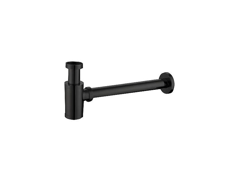 LuxuryBain - Siphon de lavabo design universel 1 1/4 x 32mm, siphon réglable, anti odeur (Noir)