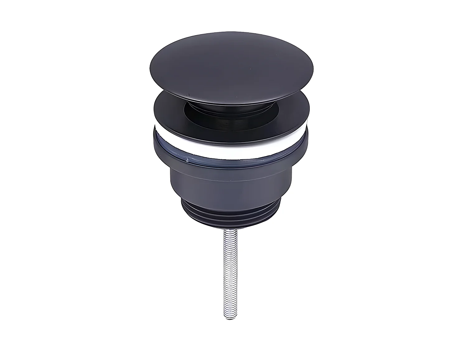 LuxuryBain- Bonde de lavabo, vasque, evier universelle noir sans trop plein, bonde Pop Up (push-up) Automatique