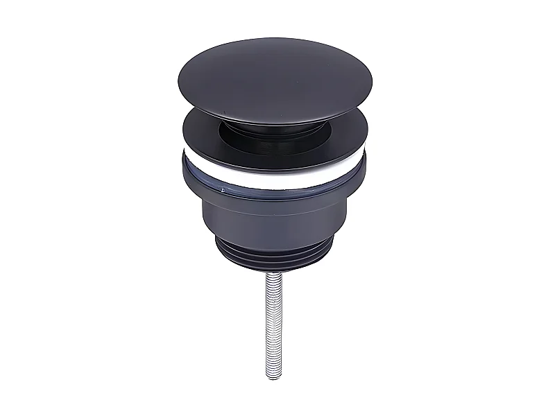 LuxuryBain- Bonde de lavabo, vasque, evier universelle noir sans trop plein, bonde Pop Up (push-up) Automatique