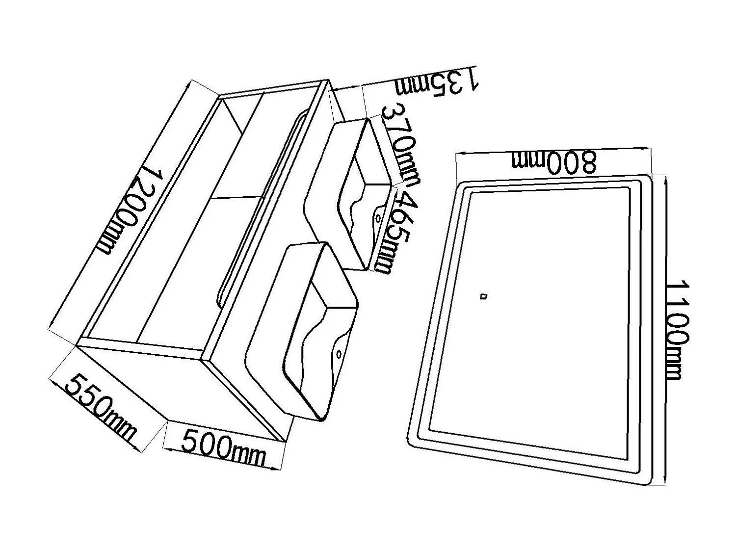 LuxuryBain- Meuble de salle de bain double vasque 120cm bois et blanc avec miroir LED LB-8153-120