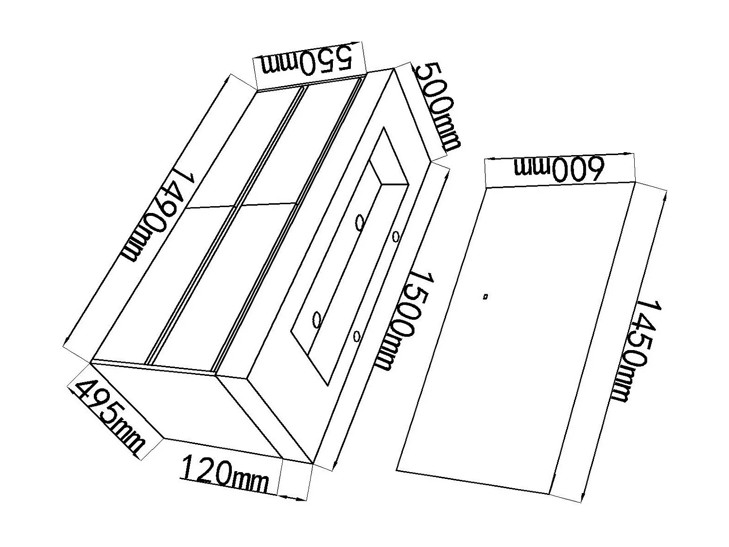 LuxuryBain- Meuble de salle de bain double vasque 140cm gris et noir avec miroir LED LB-8476S