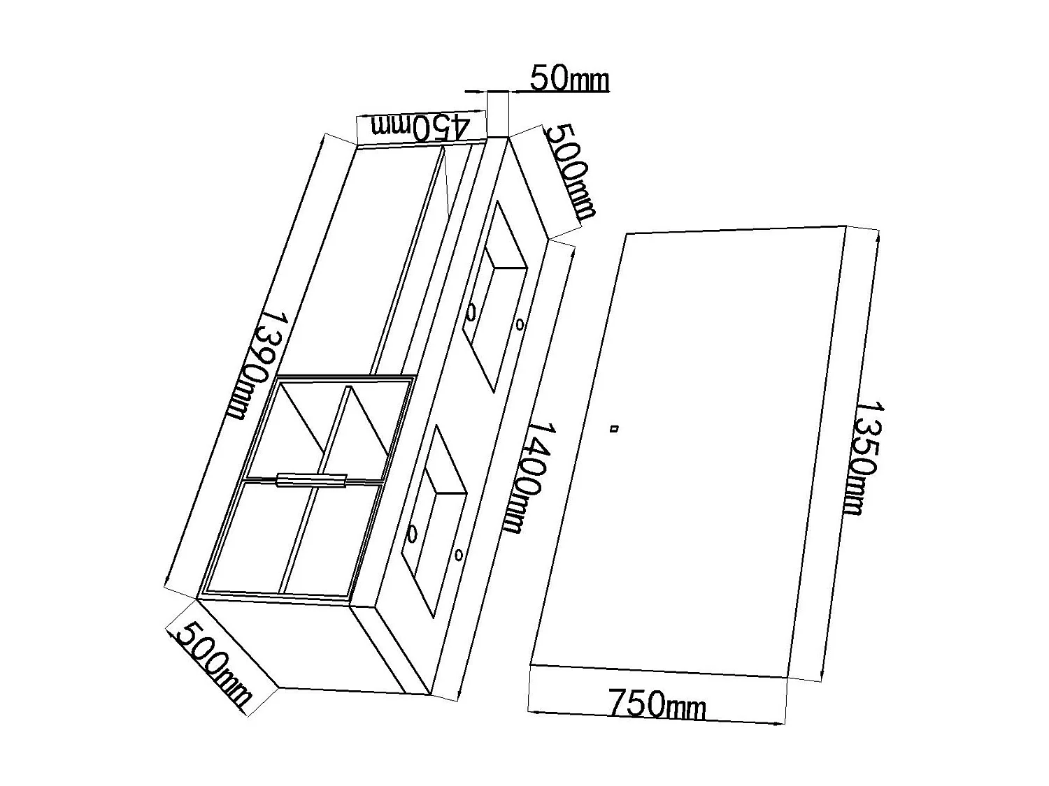 LuxuryBain- Meuble de salle de bain double vasque 140cm gris et effet marbre bleu avec miroir LED LB-8509