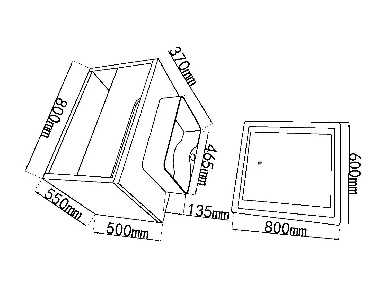 LuxuryBain- Meuble de salle de bain simple vasque 80cm bois et blanc avec miroir LED LB-8153-80