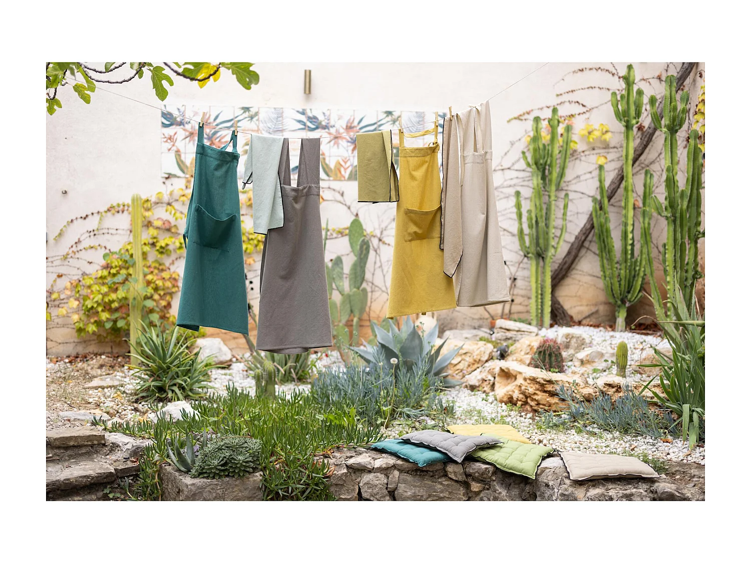 Galette de chaise Grace recyclée badiane 40 x 40 x 3 cm Winkler