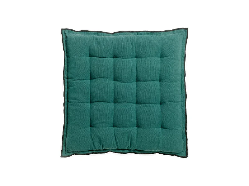 Galette de chaise Grace recyclée paon 40 x 40 x 3 cm Winkler