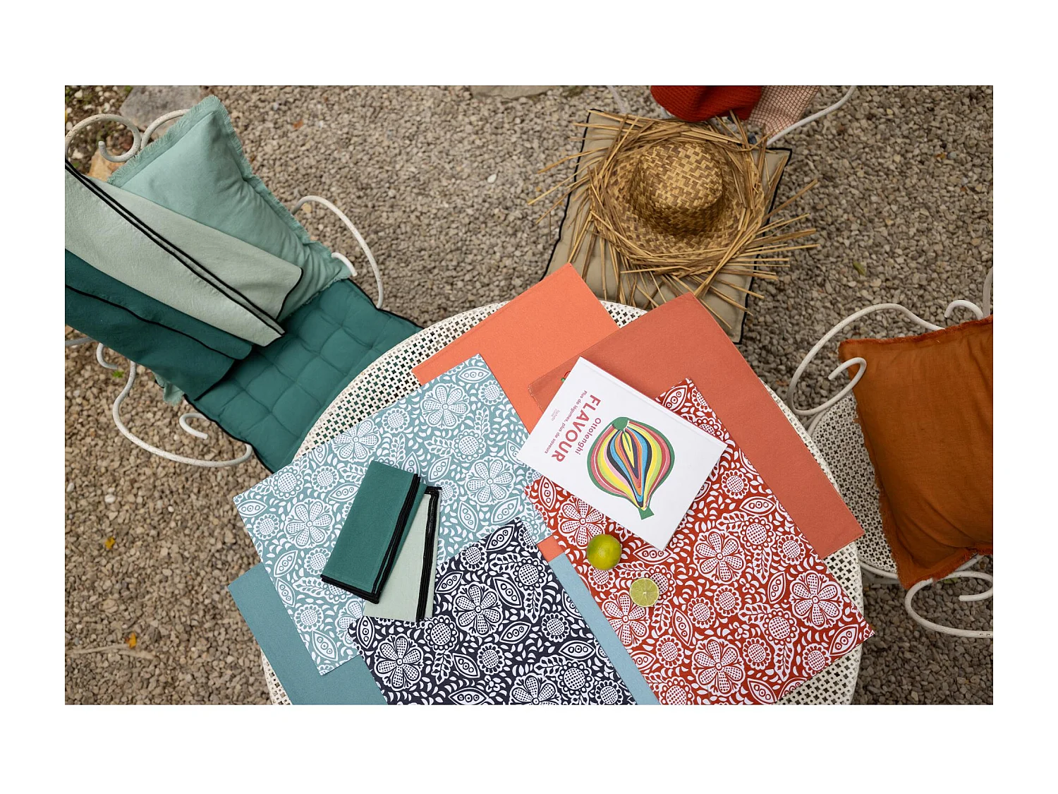 Galette de chaise Grace recyclée paon 40 x 40 x 3 cm Winkler