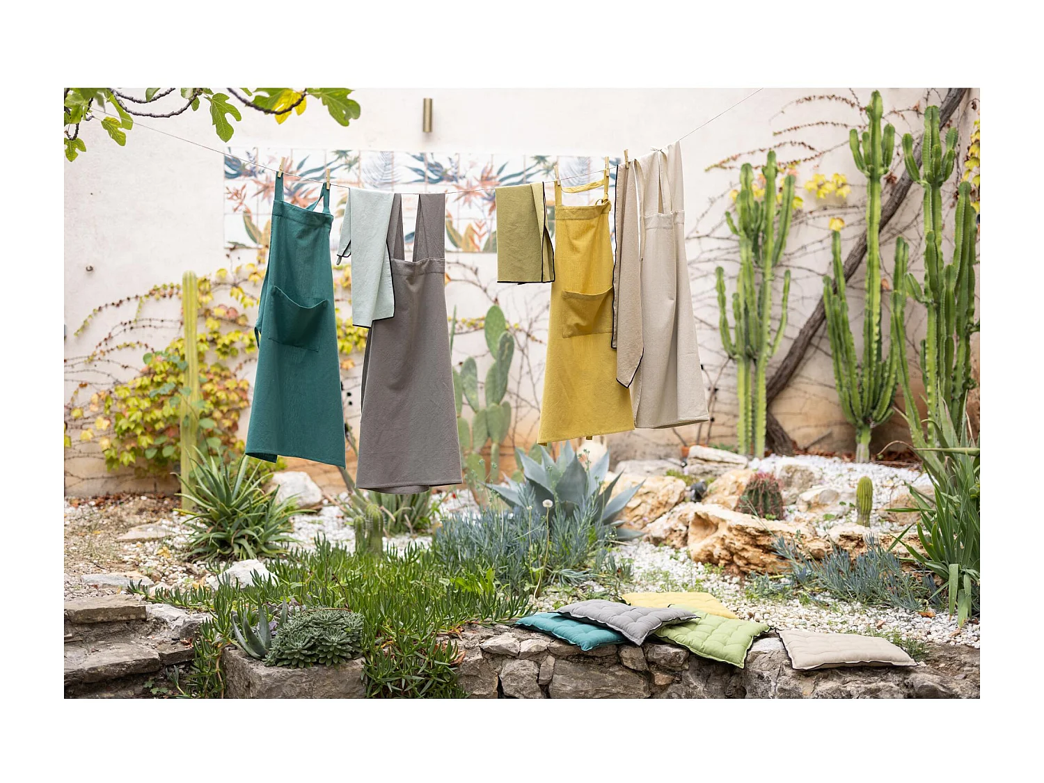 Galette de chaise Grace recyclée vert jardin 40 x 40 x 3 cm Winkler