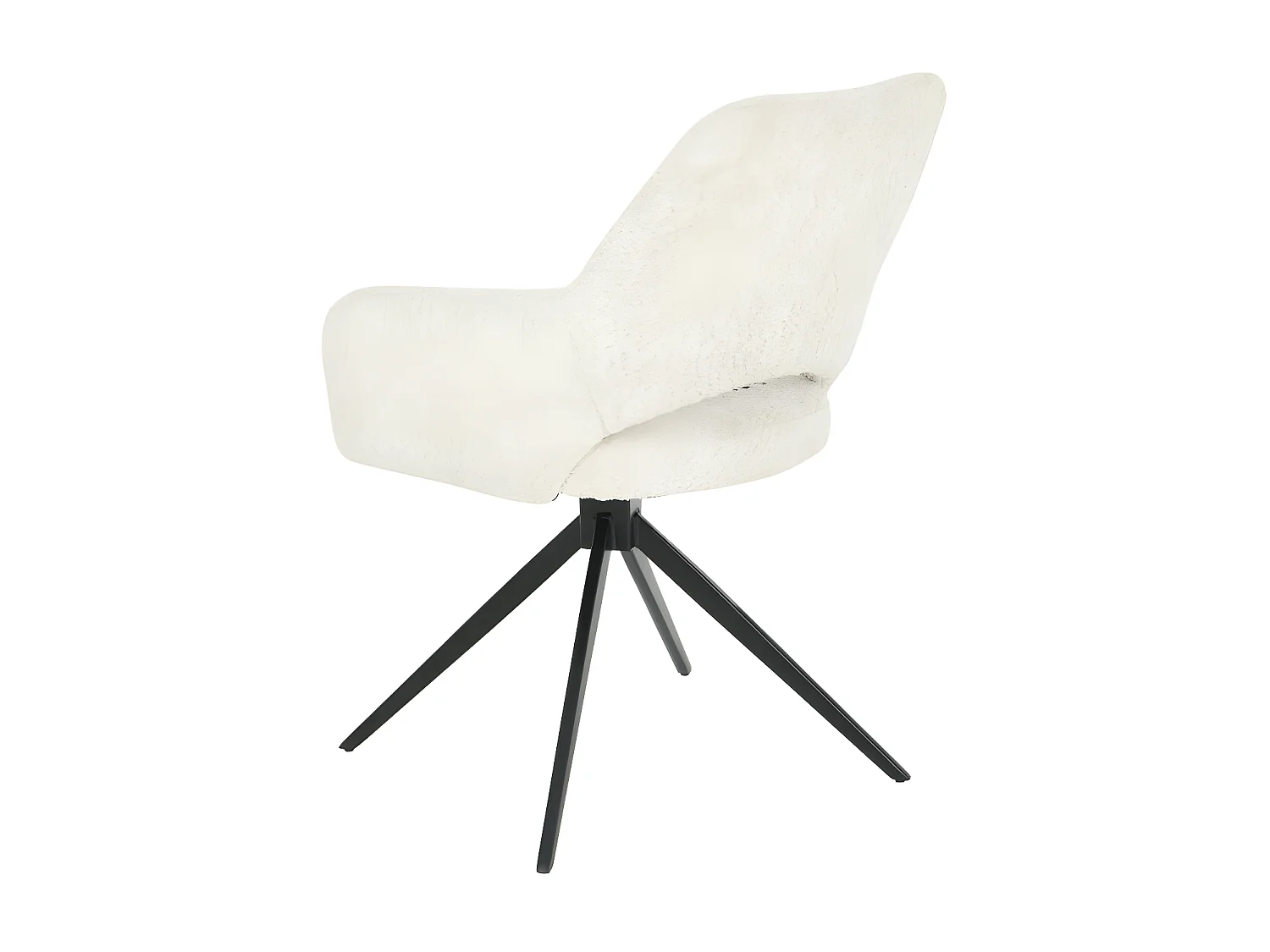 Ivar - Chaise de bureau en tissu bouclette et métal - Écru chiné