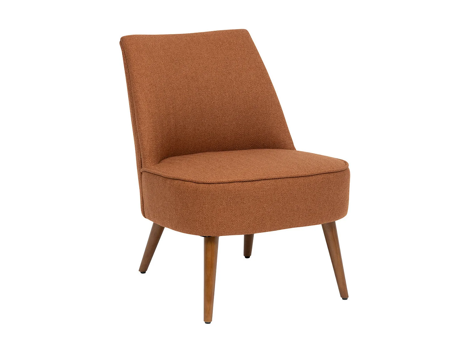 Fauteuil en Bois et Tissu chevron Ambre