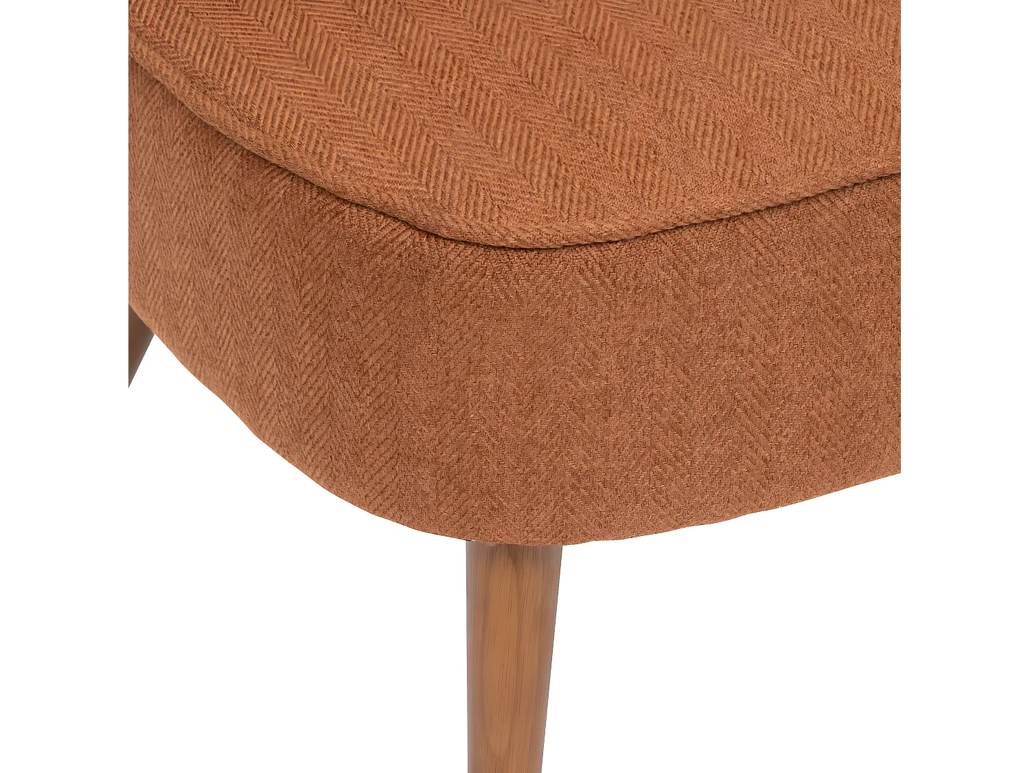 Fauteuil en Bois et Tissu chevron Ambre