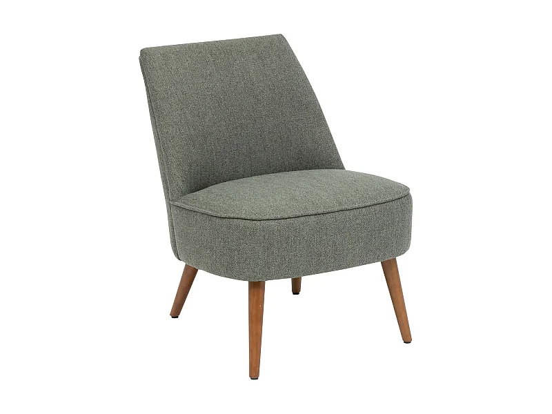 Fauteuil en Bois et Tissu chevron Vert Kaki