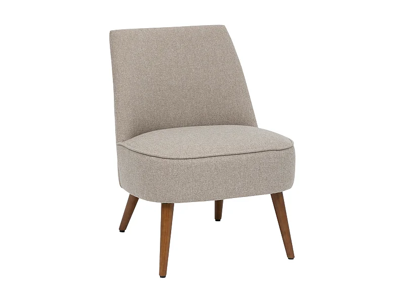 Fauteuil en Bois et Tissu chevron Beige Lin