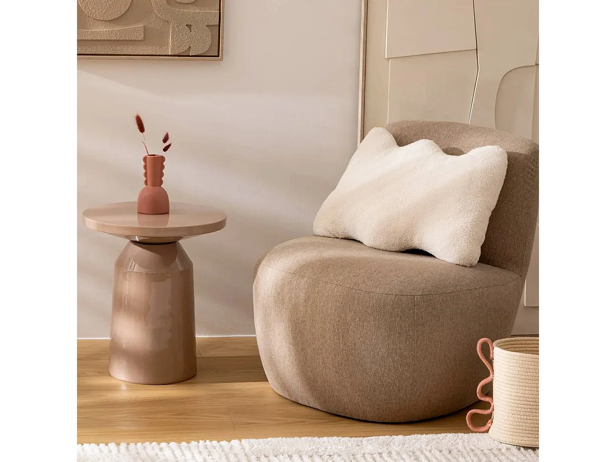 Fauteuil chauffeuse tissu chiné Beige