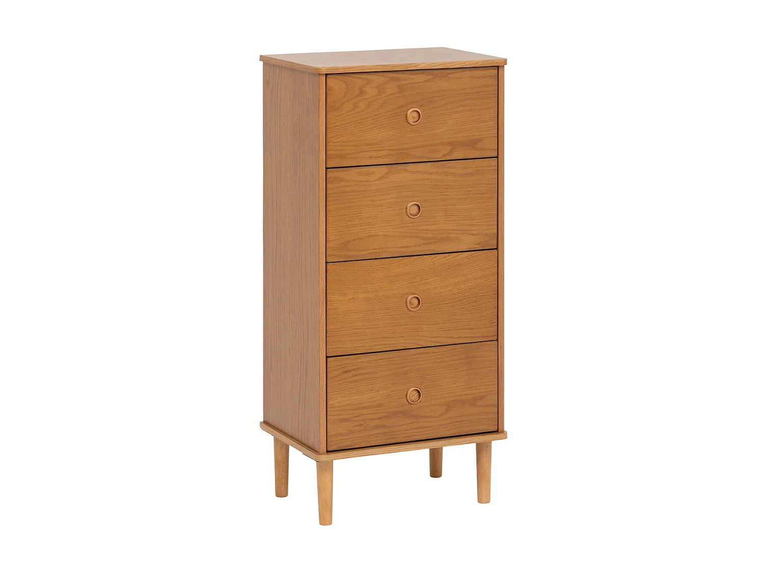 Meuble Chiffonnier 4 tiroirs en Bois Miel H 107.5 cm