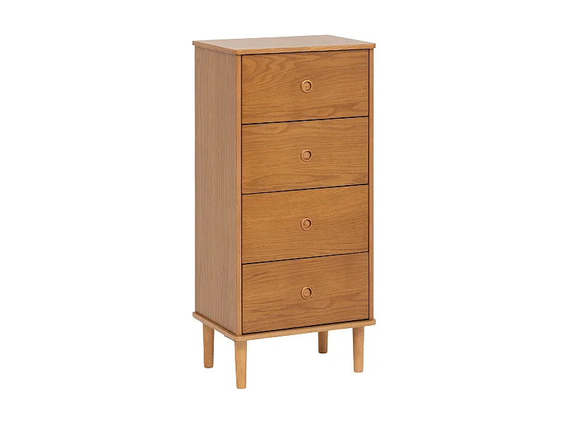 Meuble Chiffonnier 4 tiroirs en Bois Miel H 107.5 cm