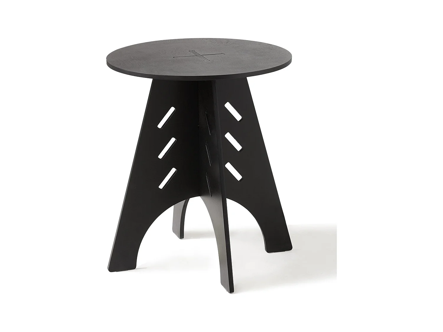 SoBuy HFBT01-SCH Table d'appoint Ronde en Bois Table Basse Ronde Table de Nuit Table de Chevet Bouts de Canapé en Tenons et Mortaises, Noir