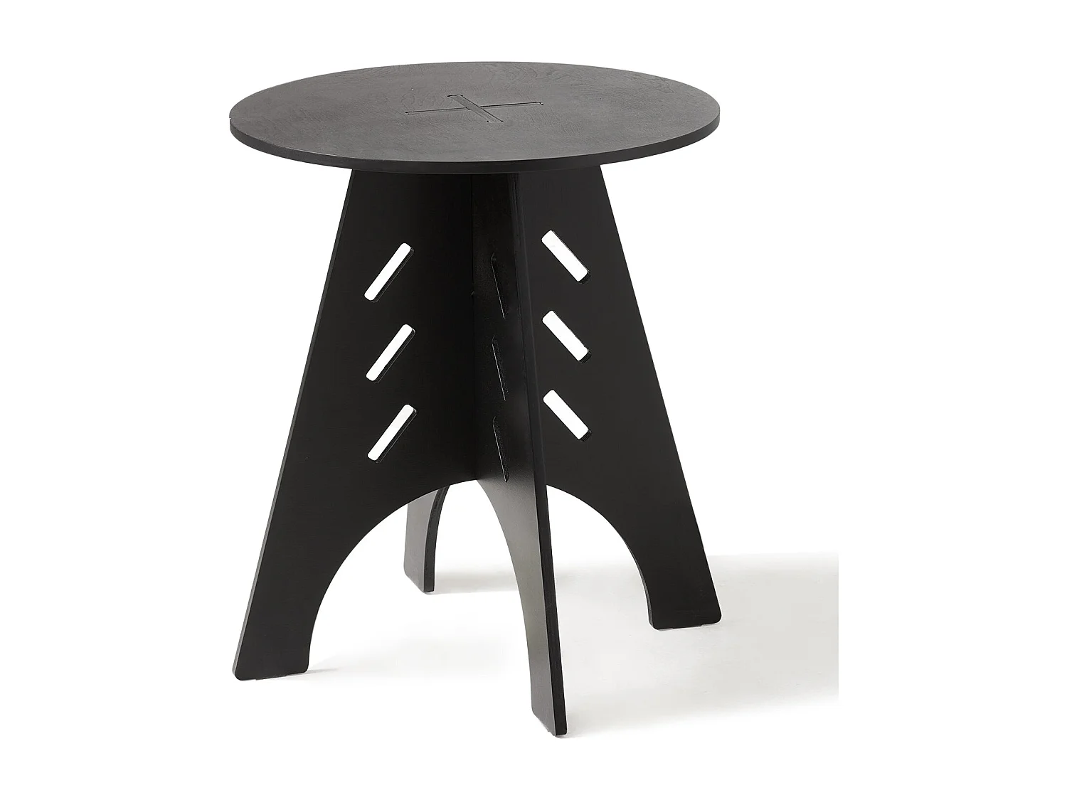 SoBuy HFBT01-SCH Table d'appoint Ronde en Bois Table Basse Ronde Table de Nuit Table de Chevet Bouts de Canapé en Tenons et Mortaises, Noir