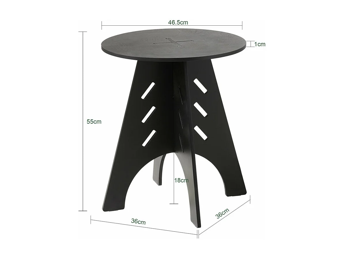SoBuy HFBT01-SCH Table d'appoint Ronde en Bois Table Basse Ronde Table de Nuit Table de Chevet Bouts de Canapé en Tenons et Mortaises, Noir