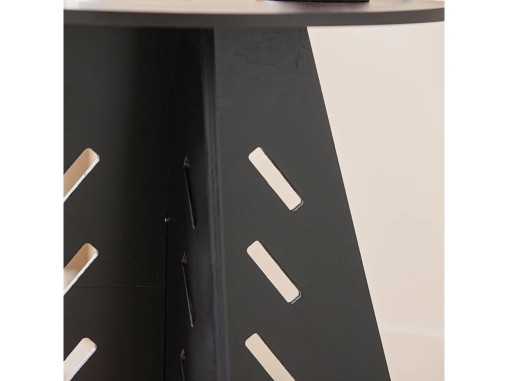 SoBuy HFBT01-SCH Table d'appoint Ronde en Bois Table Basse Ronde Table de Nuit Table de Chevet Bouts de Canapé en Tenons et Mortaises, Noir