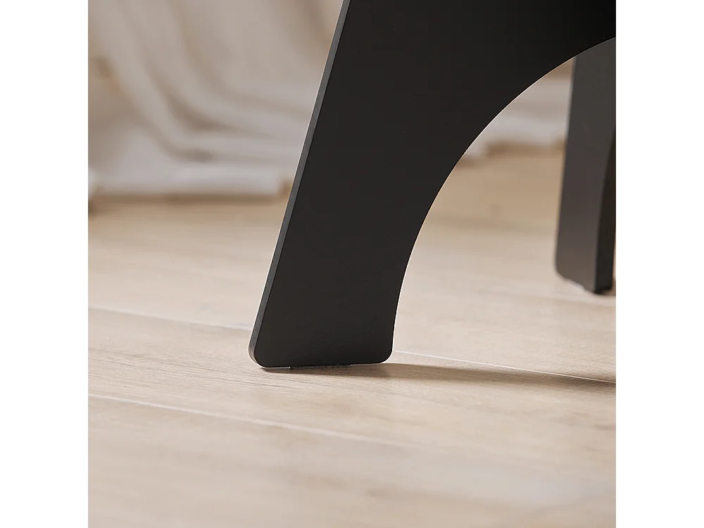 SoBuy HFBT01-SCH Table d'appoint Ronde en Bois Table Basse Ronde Table de Nuit Table de Chevet Bouts de Canapé en Tenons et Mortaises, Noir