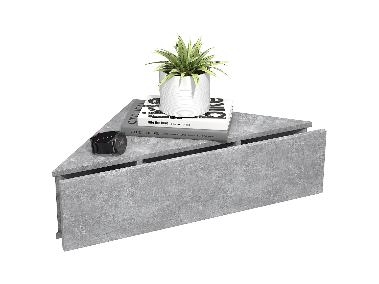 bedside table Usal Concrete Gray H. 15 x W. 60 x D. 43 cm