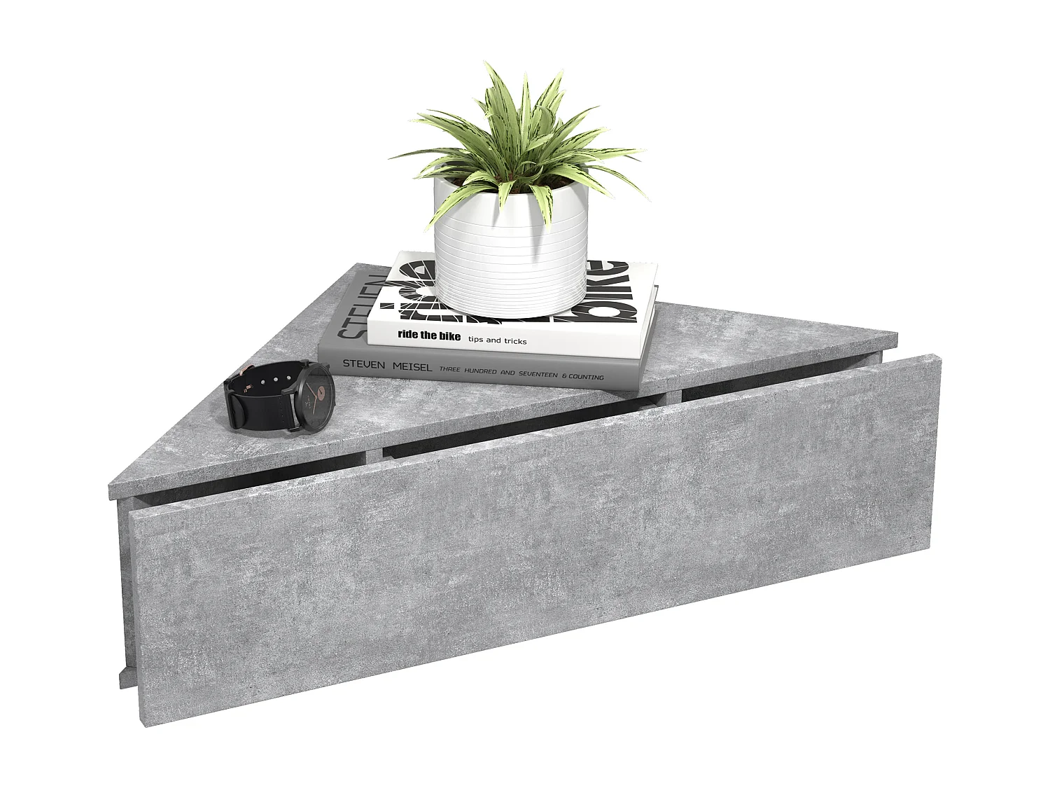 bedside table Usal Concrete Gray H. 15 x W. 60 x D. 43 cm