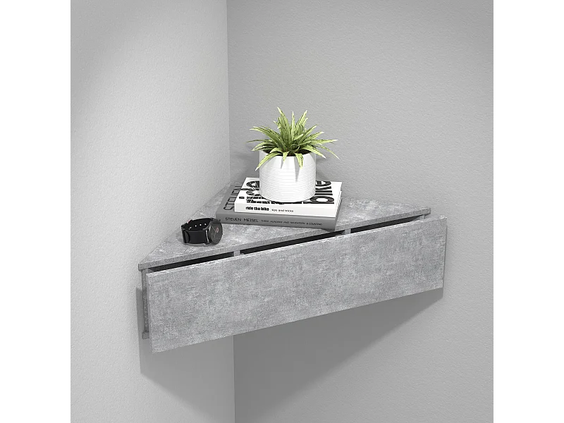 bedside table Usal Concrete Gray H. 15 x W. 60 x D. 43 cm
