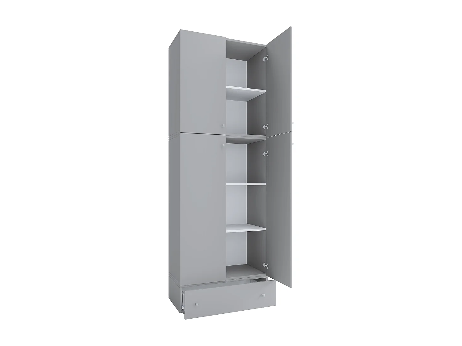 Shoe cabinet Lona Gray H. 200 x W. 70 x D. 39 cm