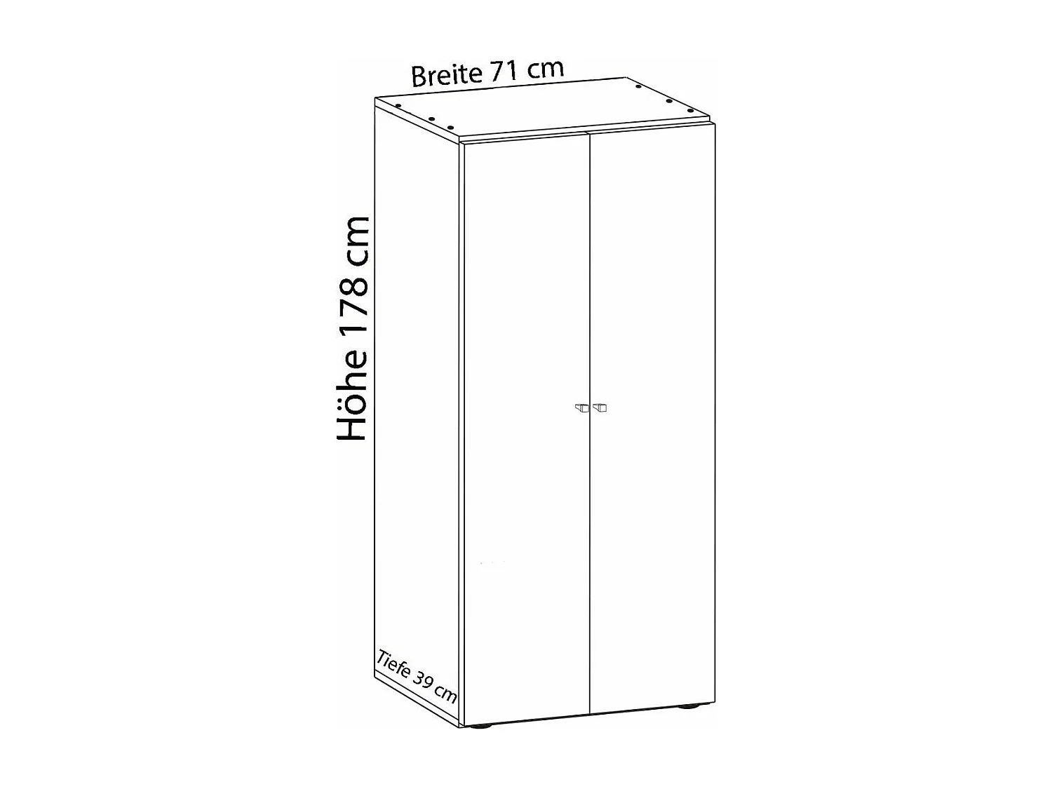 Shoe cabinet Vandol White W. 70 x H. 178 x D. 40 cm