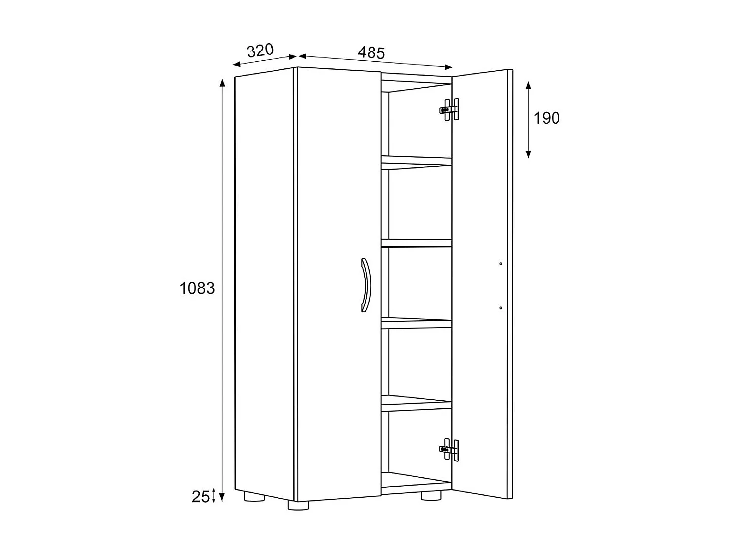 XL scarpiera grande in legno Ulas 5