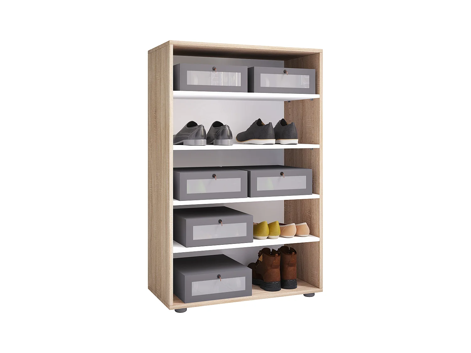 Shoe cabinet Lona Sonoma Oak H. 110 x W. 70 x D. 37 cm