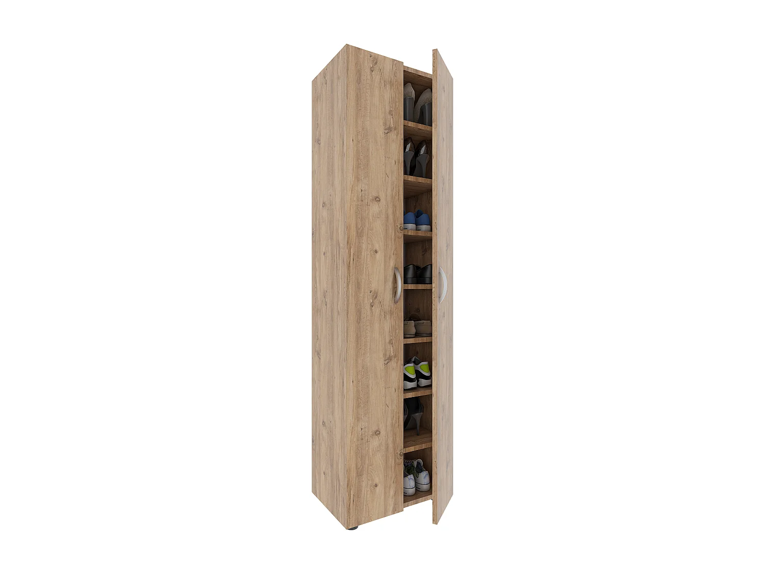 Shoe cabinet Ulas Honey oak H. 173 x W. 49 x D. 30 cm