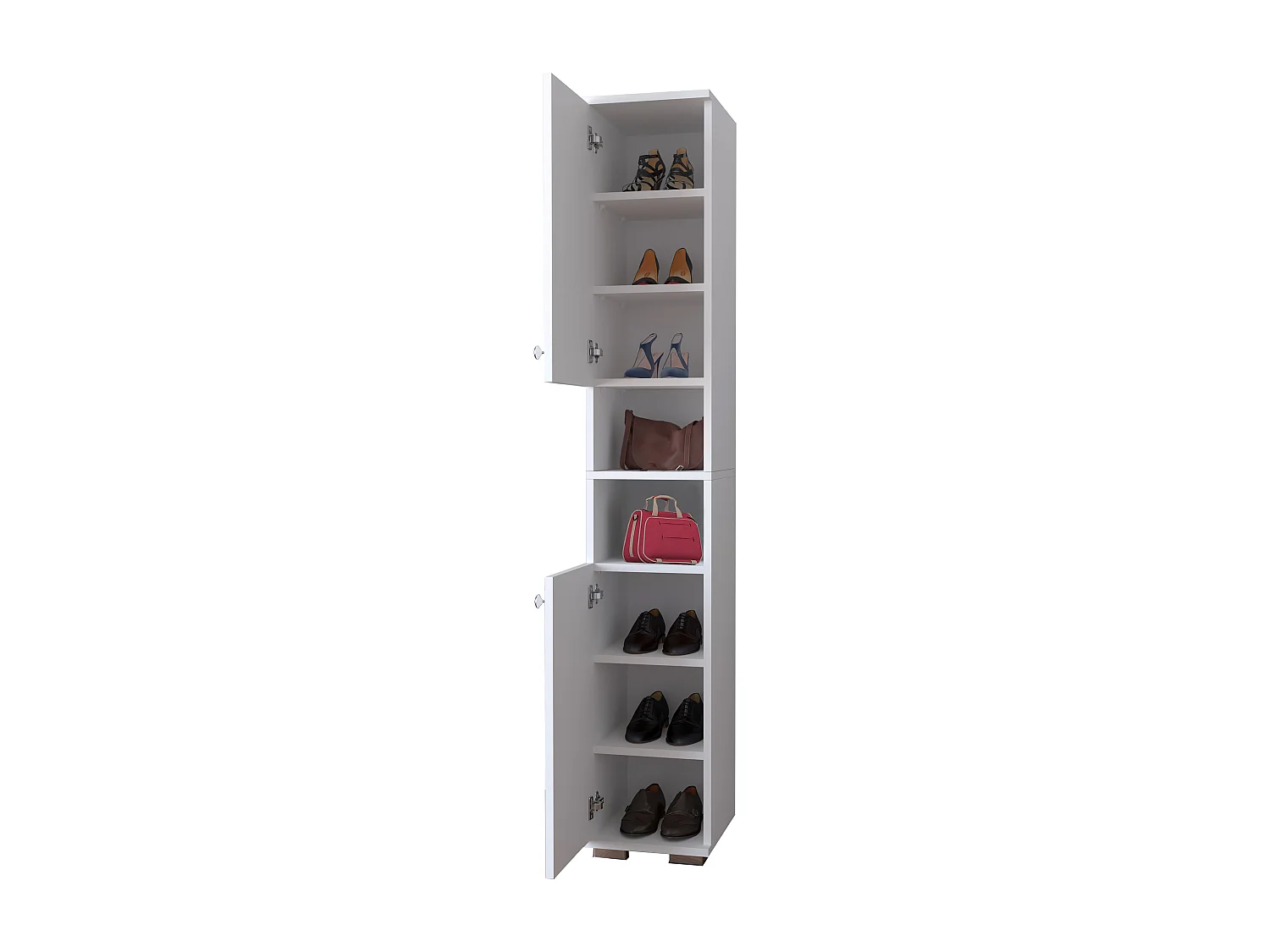Shoe cabinet Gados White H. 178 x W. 30 x D. 33 cm