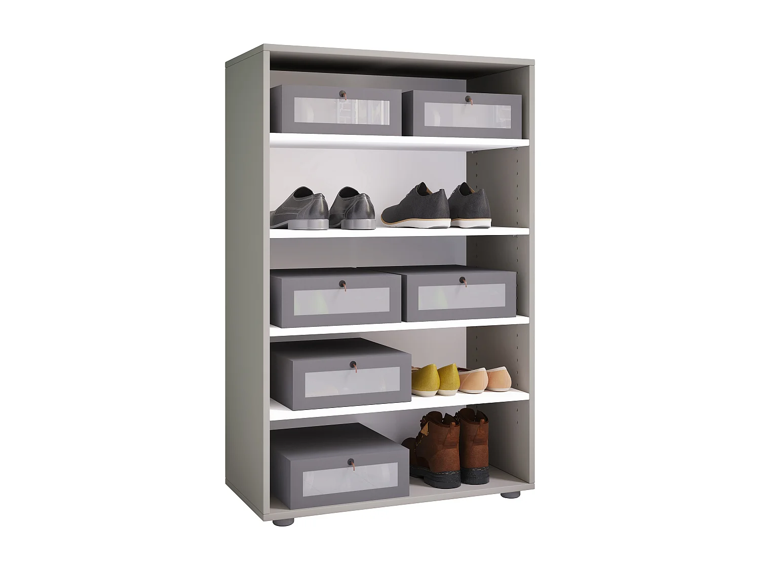 Shoe cabinet Lona Gray H. 110 x W. 70 x D. 37 cm