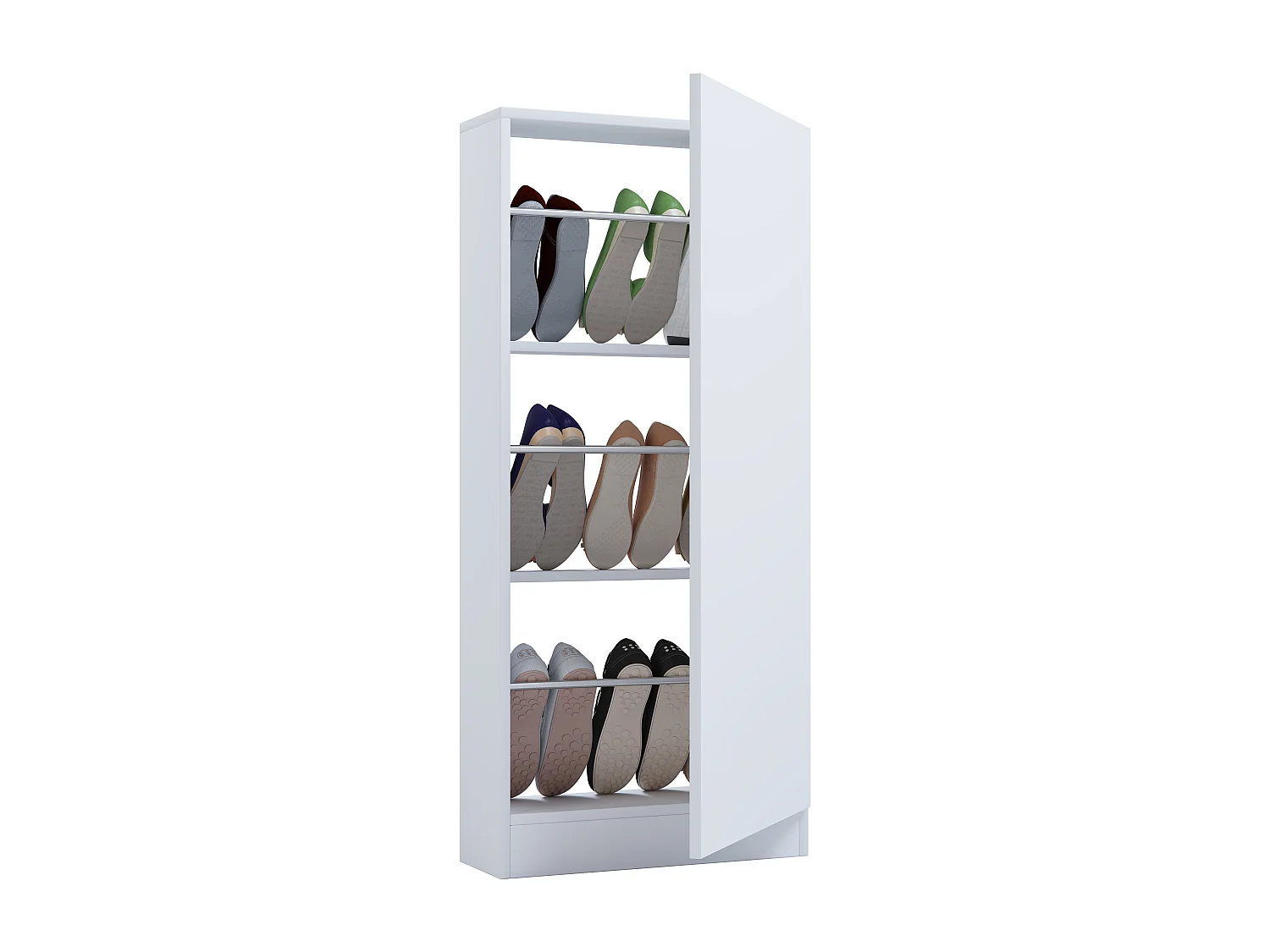 Shoe cabinet Fulisa White H. 112 x W. 50 x D. 17 cm