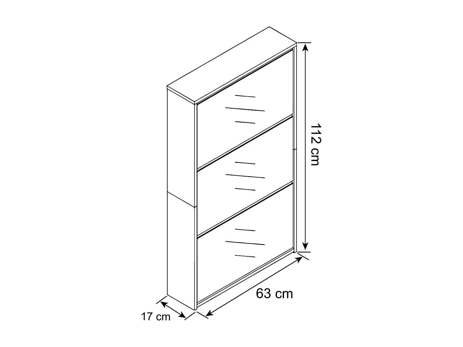 Shoe cabinet Stido Honey oak H. 112 x W. x 63 x D. 17 cm