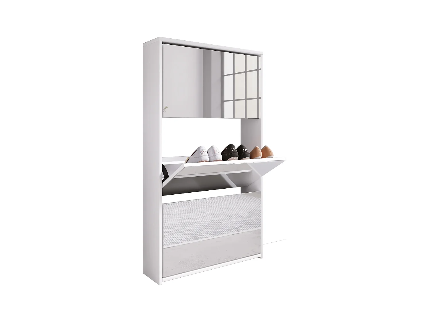 Shoe cabinet Stido White H. 112 x W. x 63 x D. 17 cm