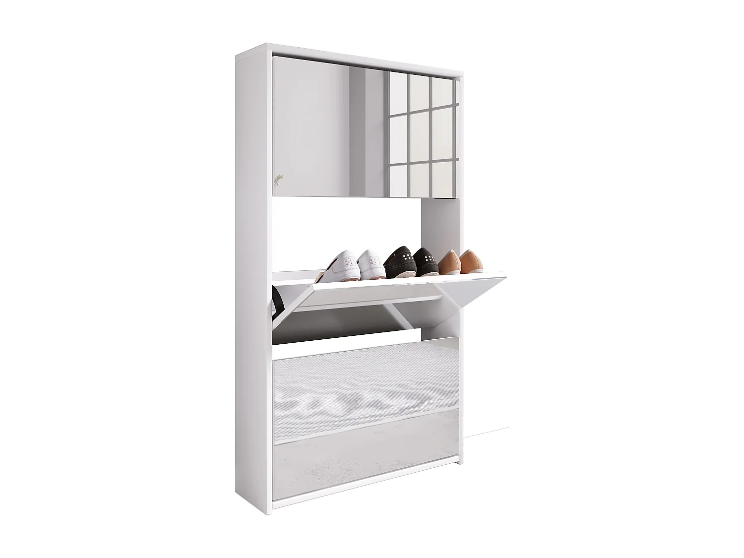 Shoe cabinet Stido White H. 112 x W. x 63 x D. 17 cm
