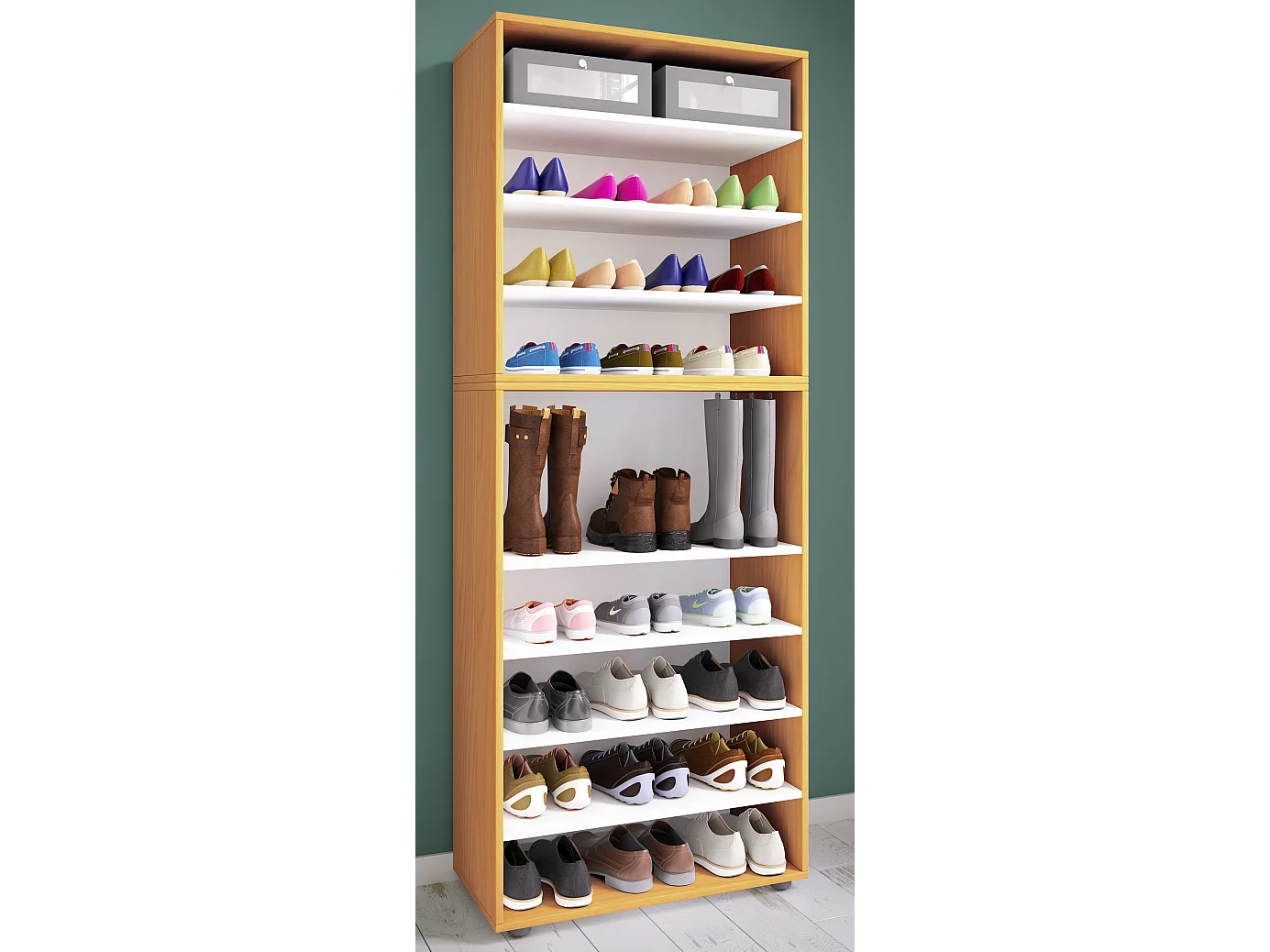 Shoe cabinet Lona Book H. 183 x W. 70 x D. 37 cm