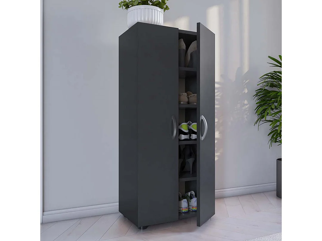 Shoe cabinet Ulas Anthracite H. 108 x W. 49 x D. 30 cm