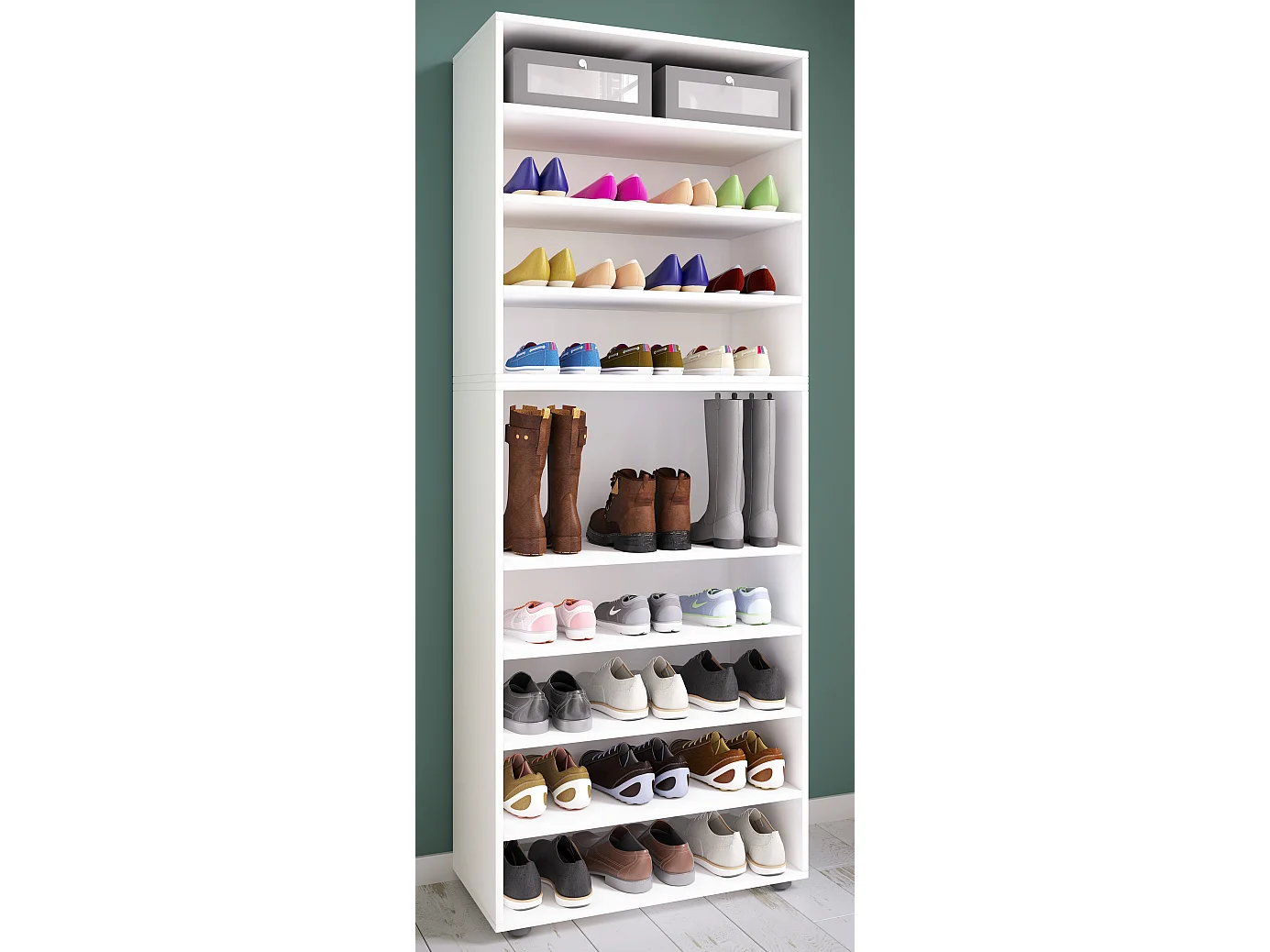 XXL Holz Großer Schuhschrank Schuhregal Lona 9